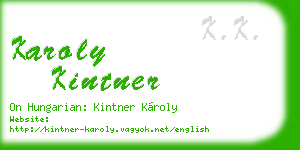 karoly kintner business card